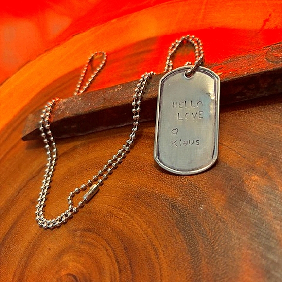 Hello love Klaus, 30 inch necklace military dog tag - Picture 5 of 6